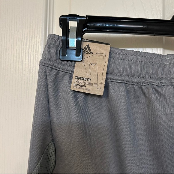 Adidas Youth 3 Stripes Tapered Football Fit Active Pants  in Grey Size Large - Picture 5 of 6